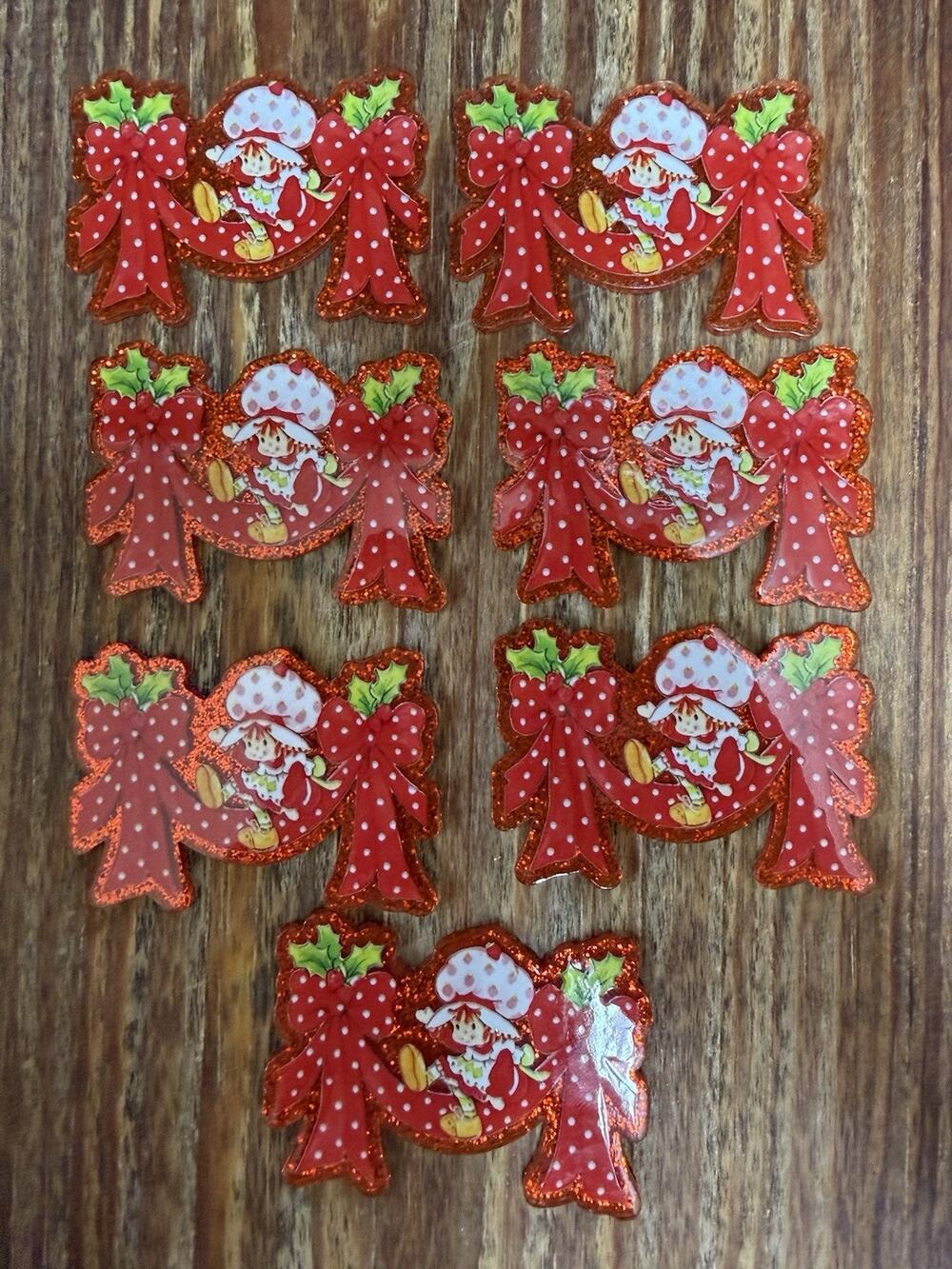 7 Pc Strawberry Shortcake Acrylic Flatbacks